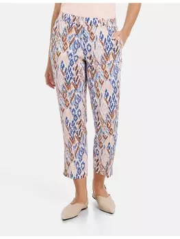 Тканевые брюки Gerry Weber, цвет ecru/weiss/rot/orange druck