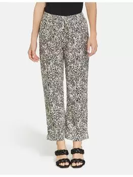 Тканевые брюки Gerry Weber, цвет schwarz/ecru/weiss druck