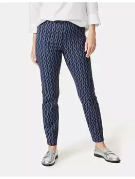 Тканевые брюки Gerry Weber Freizeit verkrzt, цвет blue/black grafic jacquard
