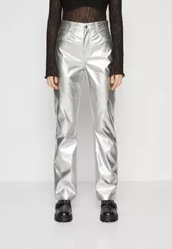 Тканевые брюки Gina Tricot, серебро