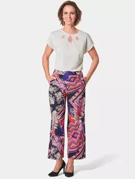 Тканевые брюки GOLDNER Culotte LOUISA, цвет pink/gemustert