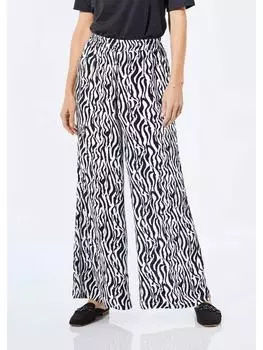 Тканевые брюки GOLDNER, цвет schwarz/wei/gemustert