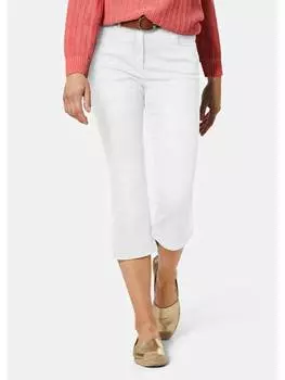 Тканевые брюки GOLDNER Verkrzte Jeanshose mit ausgestelltem Saum, белый