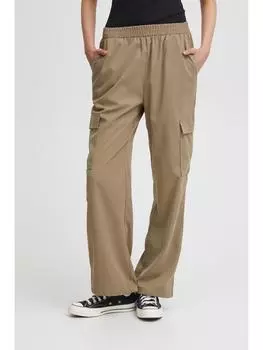 Тканевые брюки ICHI, бежевый