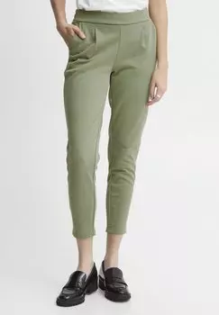 Тканевые брюки ICHI, бутылочно-зеленый