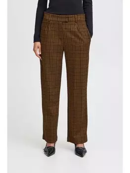 Тканевые брюки ICHI, коричневый