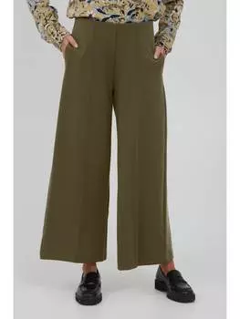 Тканевые брюки ICHI, темно-зеленый