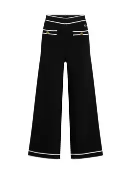 Тканевые брюки Karl Lagerfeld Wide leg Pants, черный