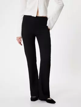 Тканевые брюки Koton Flared Pants, черный