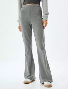 Тканевые брюки Koton Flared Pants, пятнистый серый