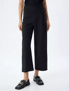Тканевые брюки Koton Regular Pants Palazzo, черный