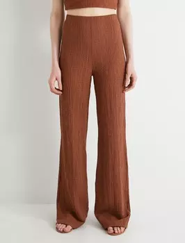 Тканевые брюки Koton Wide leg Pants, коричневый