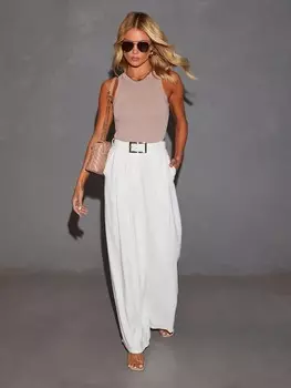 Тканевые брюки LA Angels, кремовый