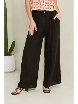 Тканевые брюки Le Monde du Lin, черный