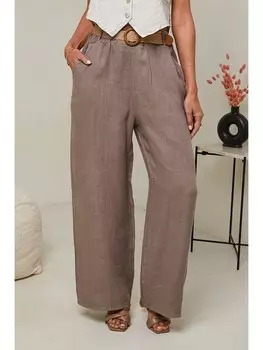 Тканевые брюки Le Monde du Lin, светло-коричневый