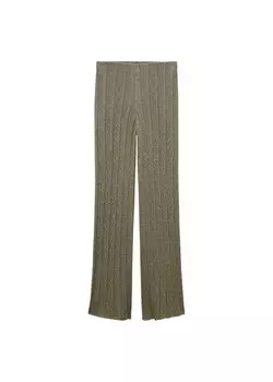 Тканевые брюки MANGO Boot cut Pants Flash, хаки