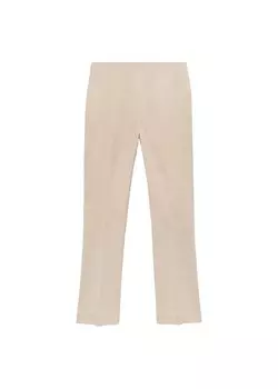 Тканевые брюки MANGO Boot cut Pants Santori, светло-бежевый