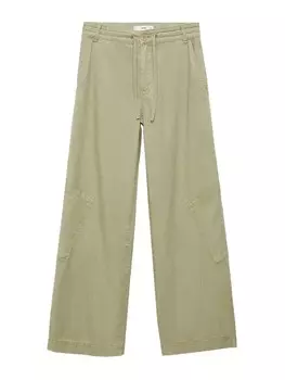Тканевые брюки MANGO Loose fit Pants CORAL, хаки
