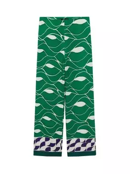 Тканевые брюки MANGO Loose fit Pants Larson, цвет green/dark green