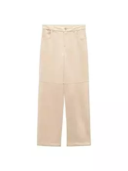 Тканевые брюки MANGO Regular Pants ELINA, бежевый