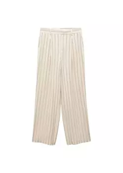 Тканевые брюки MANGO Regular Pants Linde, нюд