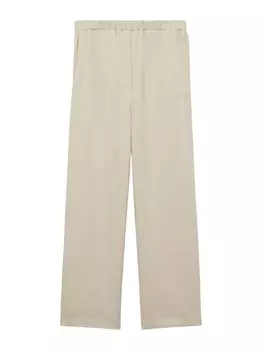 Тканевые брюки MANGO Wide leg Pants Gauza, светло-бежевый