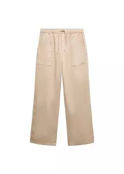 Тканевые брюки MANGO Wide leg Pants Suki, песочный