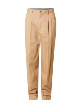 Тканевые брюки Michael Kors Regular Pleat-Front Pants, светло-коричневый