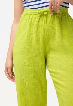 Тканевые брюки MUSLIN PULL-ON Ulla Popken, неоновый зеленый