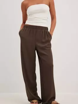 Тканевые брюки NA-KD Regular Pants, коричневый