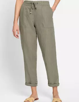 Тканевые брюки Olsen Freizeit, темный хаки