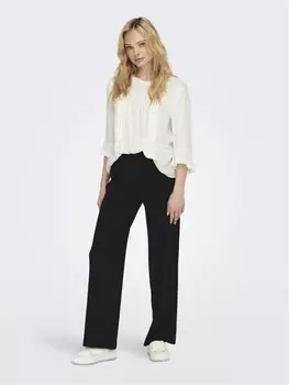 Тканевые брюки ONLY Wide Leg elastische Taille Regular Fit, черный