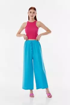 Тканевые брюки-палаццо Airobin с эластичной резинкой на талии Fullamoda, синий