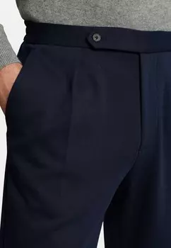 Тканевые брюки PLEATED DOUBLE KNIT SUIT TROUSER Ralph Lauren, темно-синий