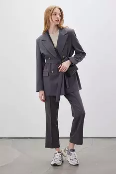 Тканевые брюки прямого кроя антрацитового цвета Manuka