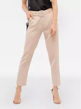 Тканевые брюки прямого кроя Perso, бежевый