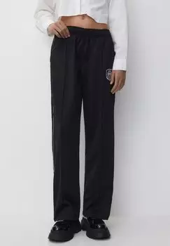 Тканевые брюки PULL&BEAR, черный