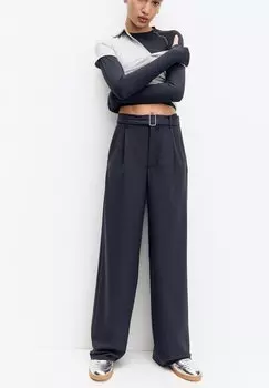 Тканевые брюки PULL&BEAR, синий