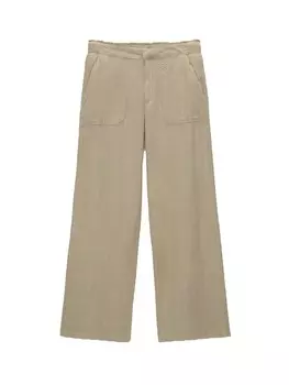 Тканевые брюки Pull&Bear Wide leg Pants, темно-бежевый