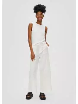 Тканевые брюки QS, кремовый