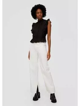 Тканевые брюки QS, кремовый