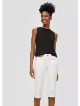 Тканевые брюки QS, кремовый