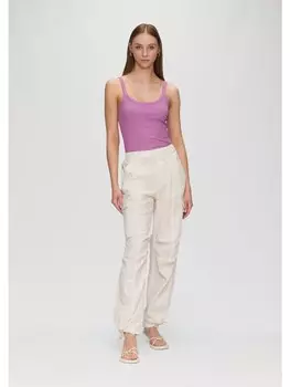 Тканевые брюки QS lang, кремовый