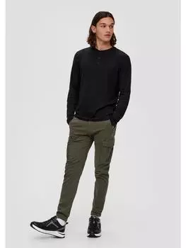 Тканевые брюки QS, оливковый