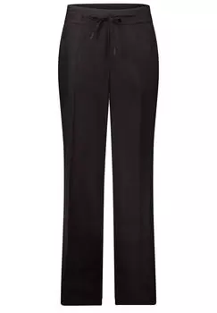 Тканевые брюки с завязывающимся поясом Betty & Co, черный