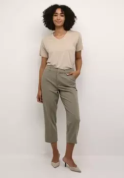 Тканевые брюки SAKURA CROPPED ZIPPER Kaffe, светло-зеленый