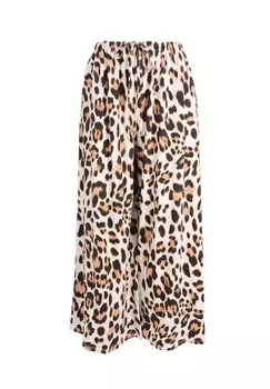 Тканевые брюки SALOME LEO Широкие леопардовые хлопковые женские брюки – свободные и повседневные Seasons of April, белый