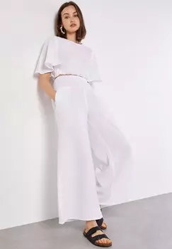 Тканевые брюки SMOCKED WAISTBAND PALAZZO Apricot, белый