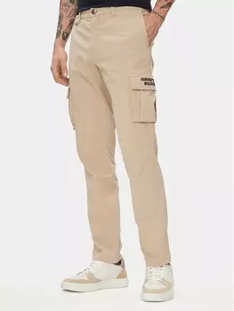 Тканевые брюки стандартного кроя Aeronautica Militare, бежевый