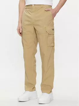 Тканевые брюки стандартного кроя Aeronautica Militare, бежевый